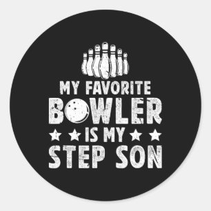 Min favoritBowlareare Stepdad Bowling Step-pappa i Runt Klistermärke