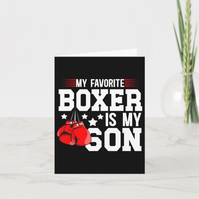 Min favoritboxer är min son Boxing Pappa Boxing Fa Kort (Framsida)