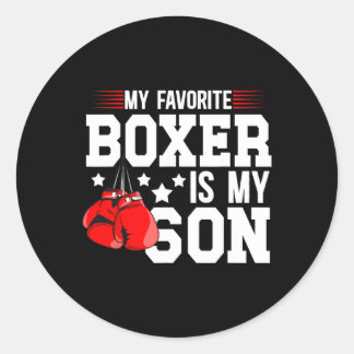 Min favoritboxer är min son Boxing Pappa Boxing Fa Runt Klistermärke