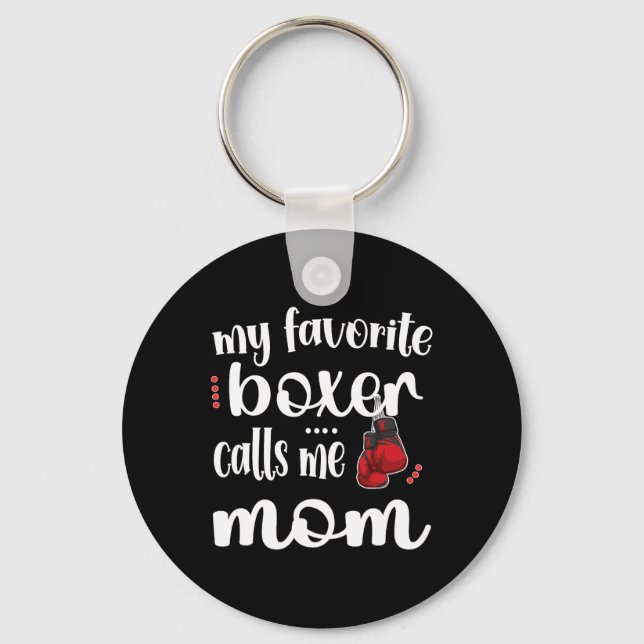 Min favoritboxer kallar mig Boxing Mamma Boxing Mo Nyckelring (Framsida)
