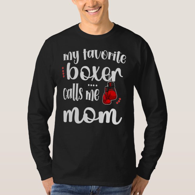 Min favoritboxer kallar mig Boxing Mamma Boxing Mo T Shirt (Framsida)