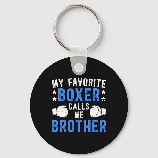 Min favoritboxer kallar mig Brother Boxing Brother Nyckelring (Framsida)