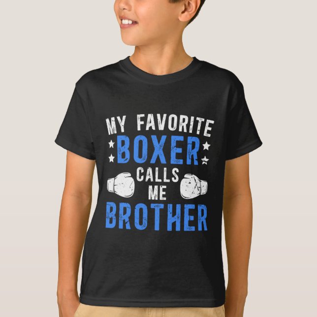 Min favoritboxer kallar mig Brother Boxing Brother T Shirt (Framsida)