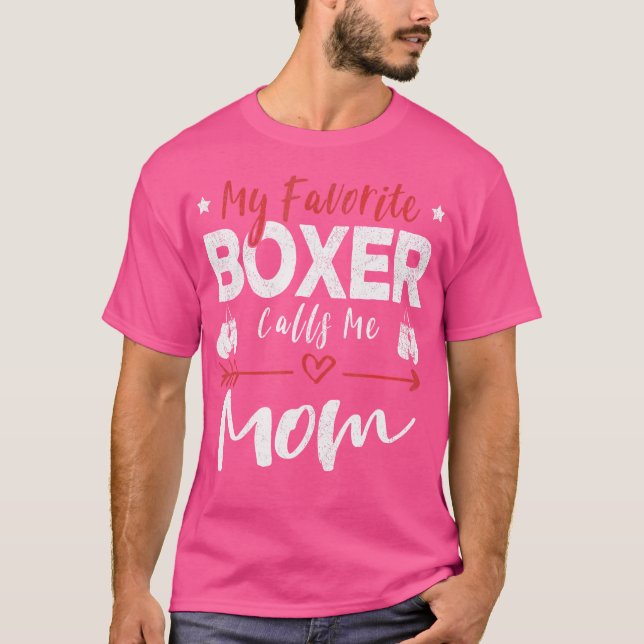 Min favoritboxer kallar mig Mamma Boxer T Shirt (Framsida)