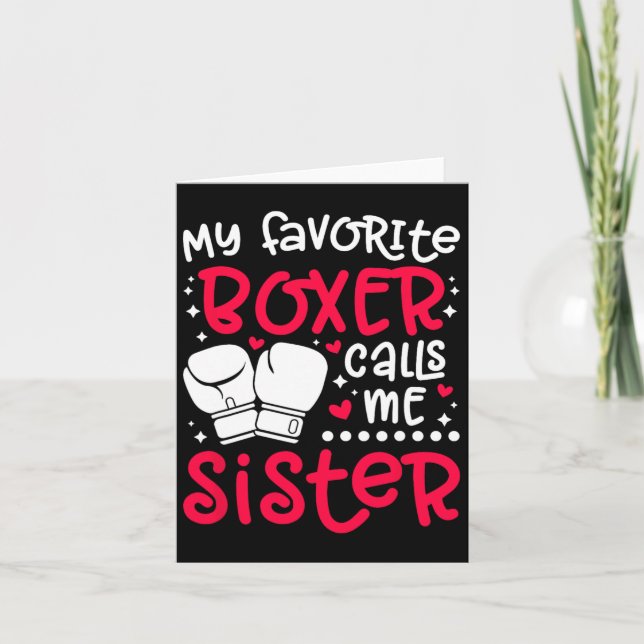 Min favoritboxer kallar mig syster Boxing Sister B Kort (Framsida)