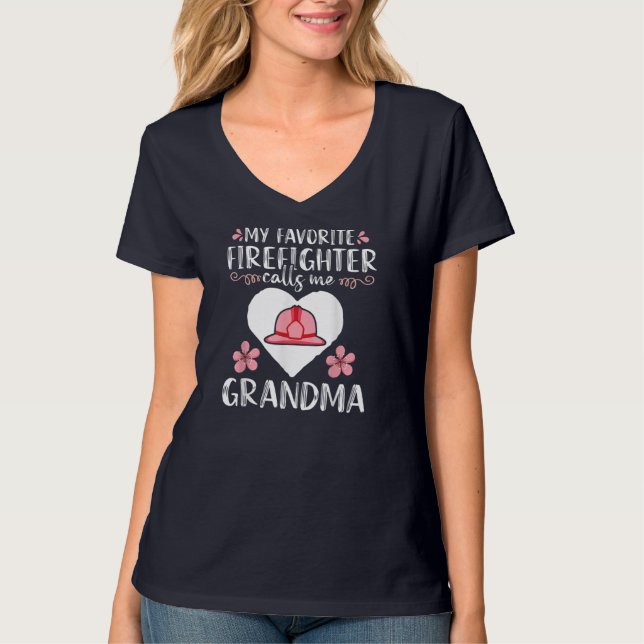 Min favoritbrandman kallar mig Grandma Mamma Women T Shirt (Framsida)
