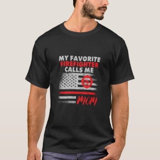 Min favoritbrandman kallar mig Mamma Fireman Desig T Shirt