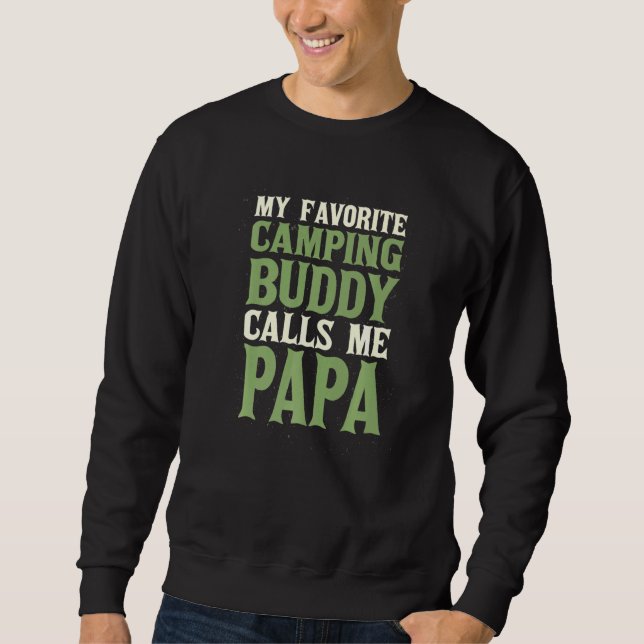 Min favoritbuddy Camping Pappa Camper Pappa Hobby  Lång Ärmad Tröja (Framsida)