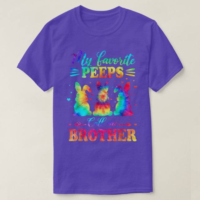 Min favoritbunnies kallar mig Brother Påsk Tie Dye T Shirt (Design framsida)