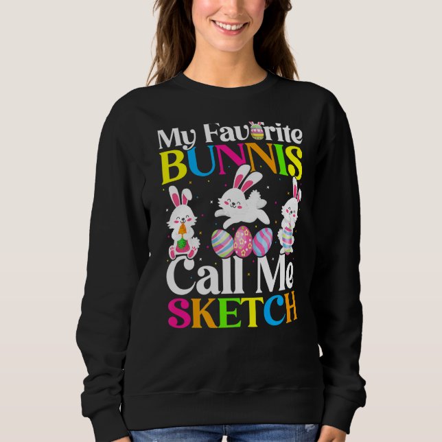 Min favoritbunny Ring mig Sketch Påsk T Shirt (Framsida)