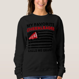 Min favoritCheerledare kallar mig Grandpa USA flag T Shirt