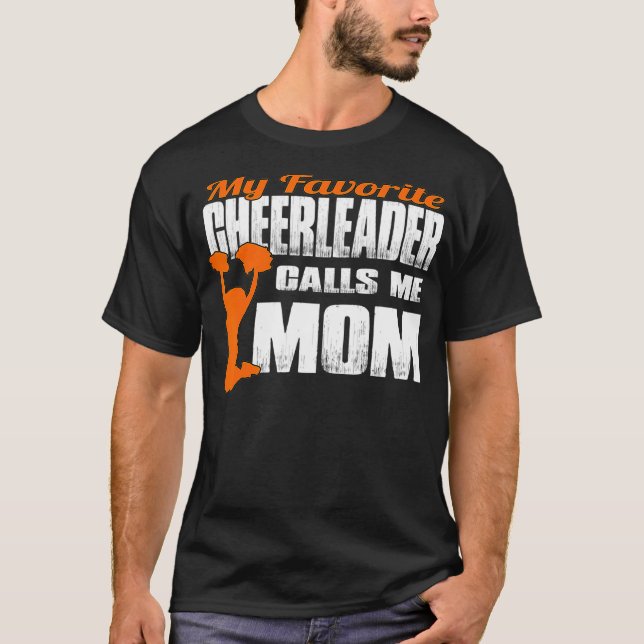 Min favoritCheerledare kallar mig Mamma Cheer Mamm T Shirt (Framsida)