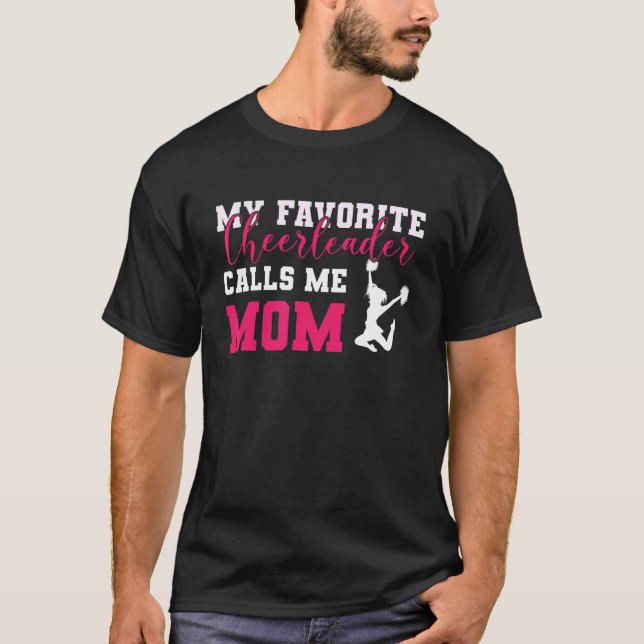 Min favoritCheerLedare kallar mig Mamma Cheerlead T Shirt (Framsida)