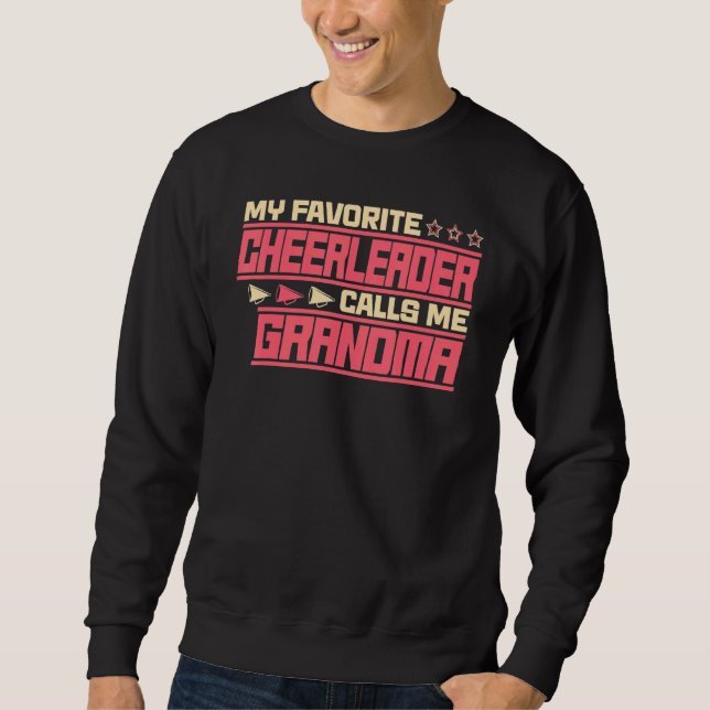 Min favoritCheermanager kallar mig Grandma Cute Ch Lång Ärmad Tröja (Framsida)