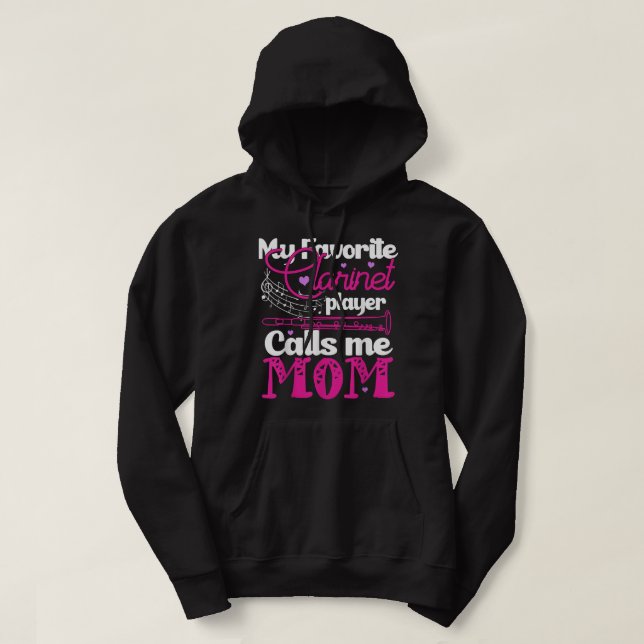 Min favoritClarinet Player kallar mig Mamma Clarin Hoodie (Design framsida)