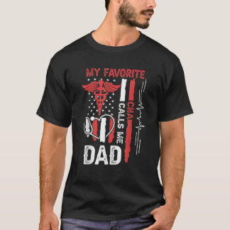 Min favoritCNA kallar mig Pappa pappa USA flagga F T Shirt