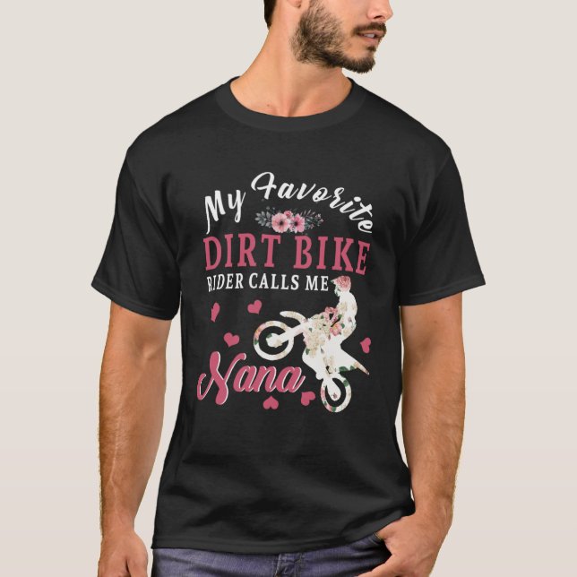 Min favoritDirt Bike Rider kallar mig Nana Lycklig T Shirt (Framsida)