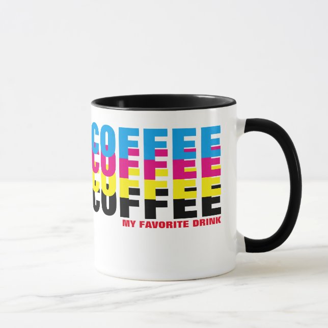 MIN favoritdryck i CMYK färg typografi Mugg (Höger)