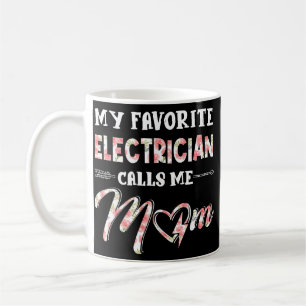 Min favoritelektriker kallar mig Mamma Blommigt Kaffemugg
