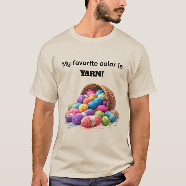 Min Favoritfärg Är Garn T Shirt (Framsida)