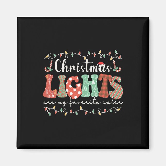 Min Favoritfärg Är Julbelysning God Jul Magnet (Framsidan)