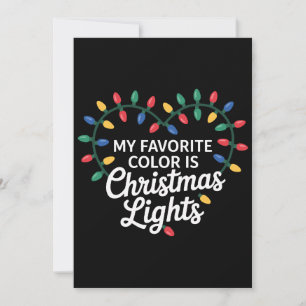 Min Favoritfärg Är Julbelysning Hjärta Xmas Inbjudningar