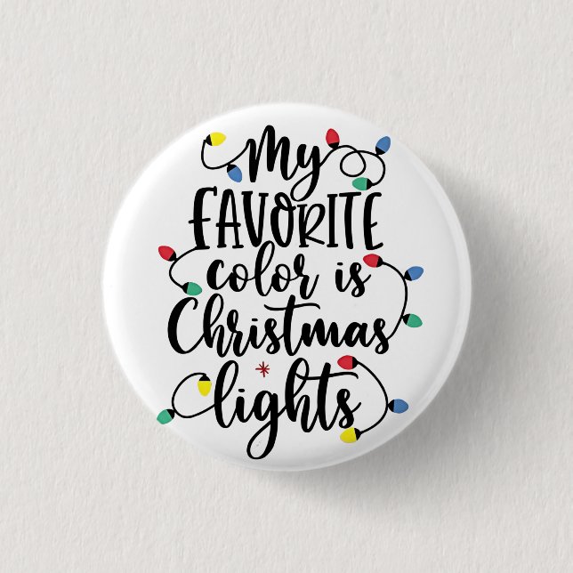 Min Favoritfärg är Julbelysning Tomte Knapp (Framsida)