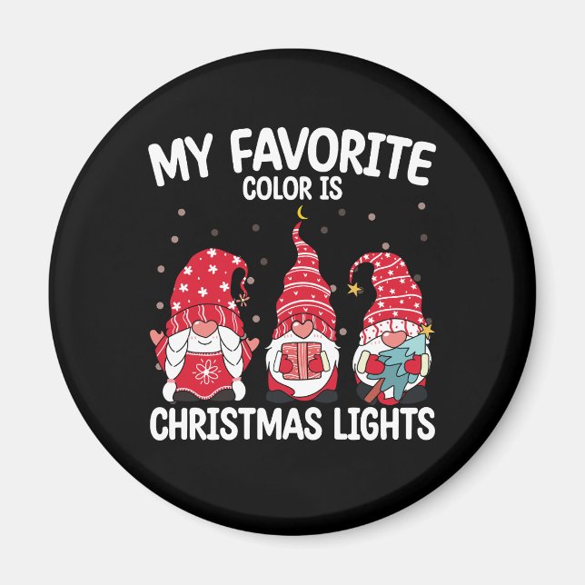 Min Favoritfärg Är Julbelysning Tomte Magnet (Framsidan)