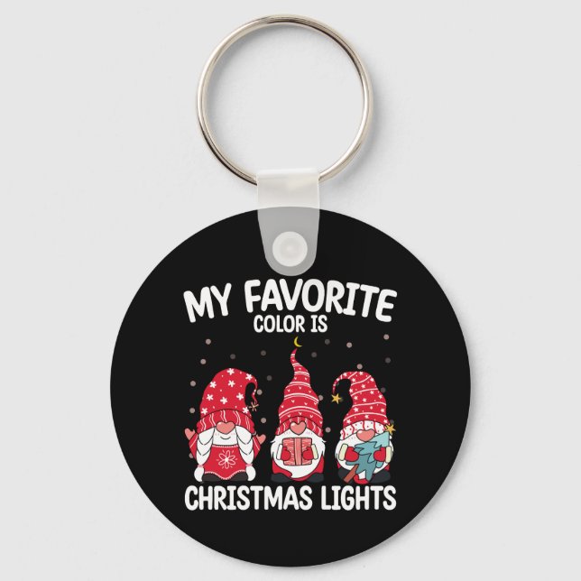 Min Favoritfärg Är Julbelysning Tomte Nyckelring (Framsida)