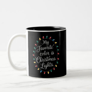 Min Favoritfärg Är Julbelysning Xmas Högtid Två-Tonad Mugg