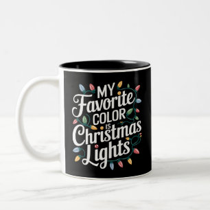 Min Favoritfärg är Julbelysning Xmas Högtid Två-Tonad Mugg