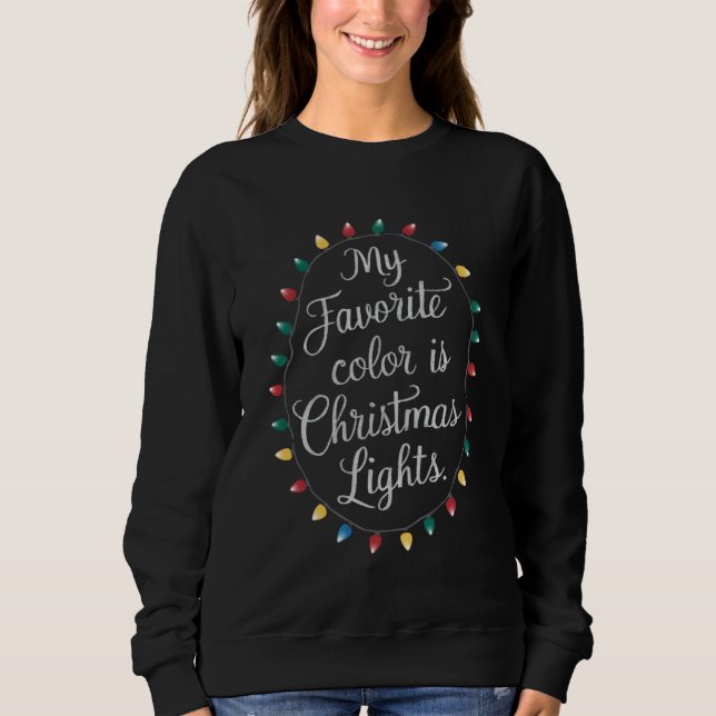 Min Favoritfärg Är Julbelysning Xmas Jul T Shirt (Framsida)