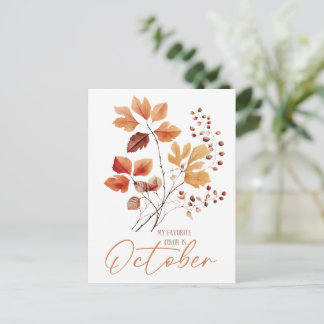 Min Favoritfärg Är Oktober Vykort