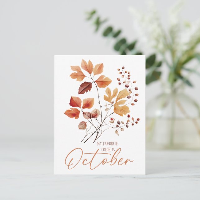 Min Favoritfärg Är Oktober Vykort (Stående Fram)
