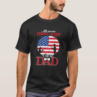 Min favoritfiskebuddy kallar mig Pappa Best Pappa T Shirt