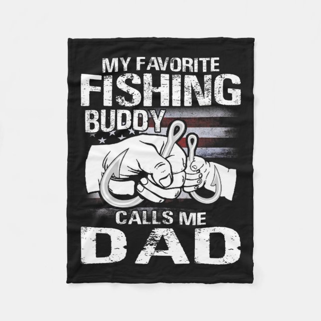 Min favoritfiskebuddy kallar mig Pappa Fleecefilt (Framsidan)