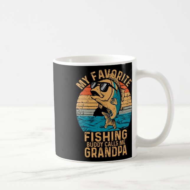 Min favoritfiskekompis kallar mig farfar rolig F Kaffemugg (Höger)