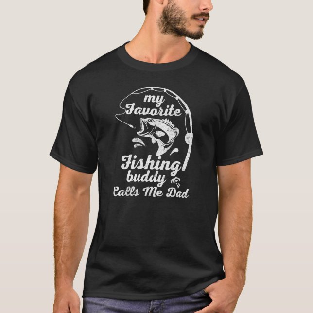 Min favoritfiskekompis kallar mig pappa t shirt (Framsida)