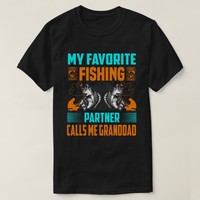 Min favoritfiskepartner kallar mig GRANDDAD Vint T Shirt (Design framsida)