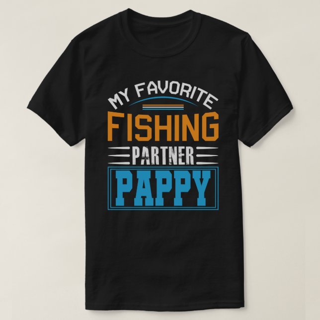 Min favoritfiskepartner PAPPY Fars dag T Shirt (Design framsida)