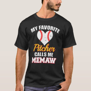 Min favoritforskare kallar mig Memaw Pitcher Baseb T Shirt