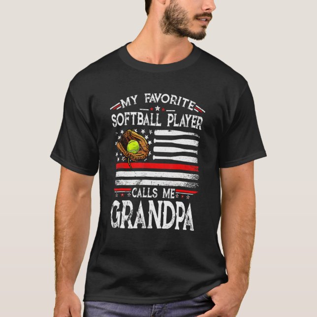 Min favoritfotbollspelare kallar mig Grandpa Ameri T Shirt (Framsida)