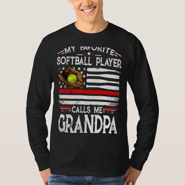 Min favoritfotbollspelare kallar mig Grandpa Ameri T Shirt (Framsida)