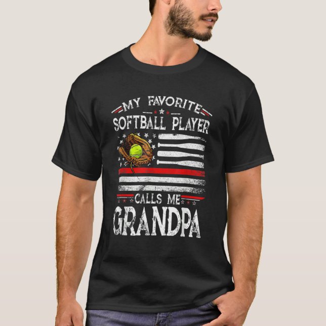 Min favoritfotbollspelare kallar mig Grandpa Ameri T Shirt (Framsida)