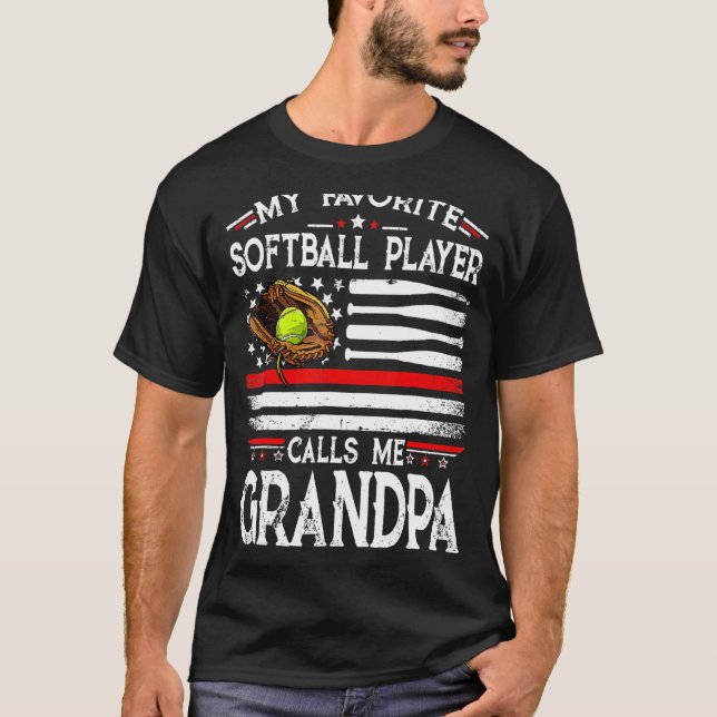 Min favoritfotbollspelare kallar mig Grandpa Ameri T Shirt (Framsida)