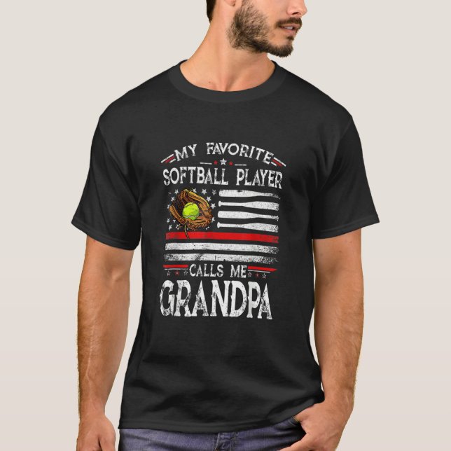 Min favoritfotbollspelare kallar mig Grandpa Ameri T Shirt (Framsida)