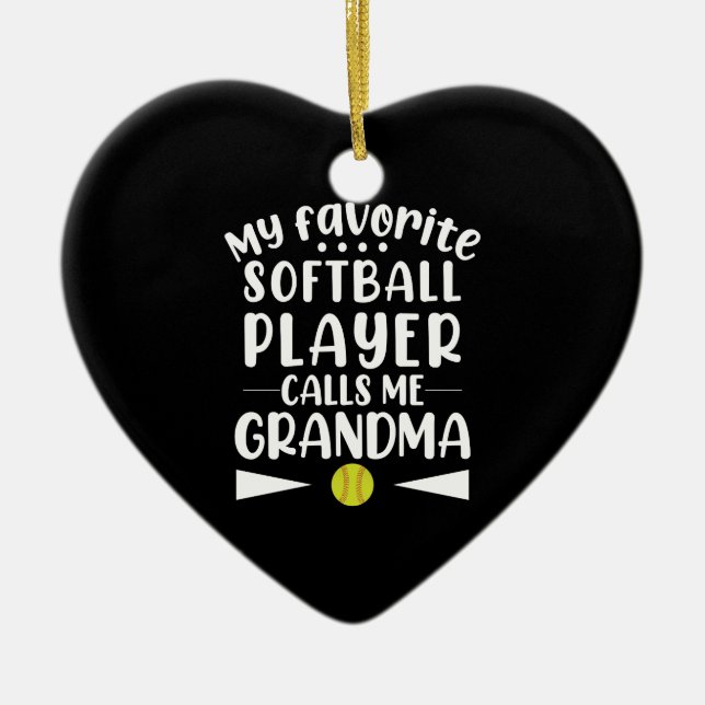 Min favoritfotbollspelare kallar mig mormor julgransprydnad keramik (Framsidan)
