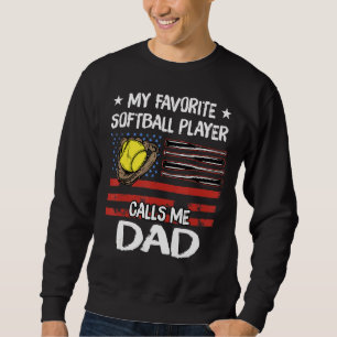 Min favoritfotbollspelare kallar mig Pappa amerika Lång Ärmad Tröja