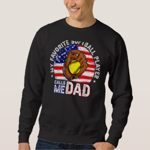 Min favoritfotbollspelare kallar mig Pappa Usa Fat Lång Ärmad Tröja