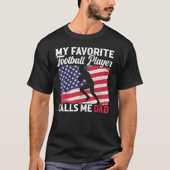 Min favoritfotbollspelare kallar mig Pappa USA fla T Shirt (Framsida)